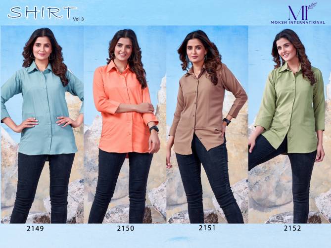 Shirt Vol 3 By Moksh Regular Office Wear Cotton Ladies Shirt Wholesale Price In Surat

